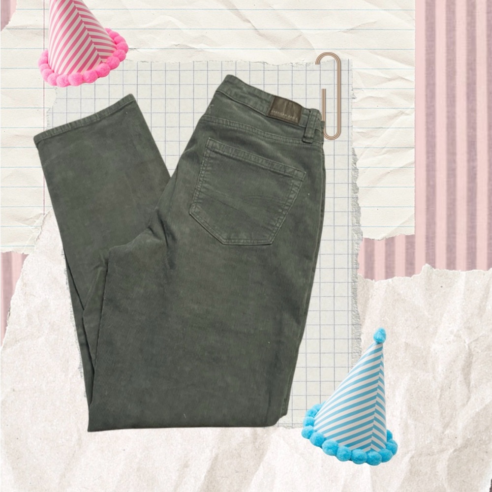 American Eagle Outfitters Olive Green Straight Leg Corduroy Pants